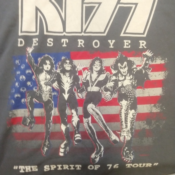 KISS Destroyer spirit of '76 T-shirt charcoal gray soft. Vintage!! - Picture 8 of 8